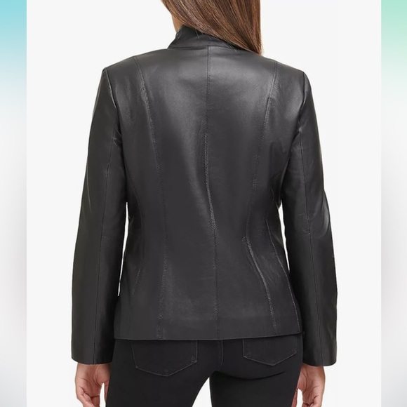 NWT Cole Haan Wing Collar Leather Jacket, Size XXL, Black, Soft 100% Lambskin - Picture 15 of 16